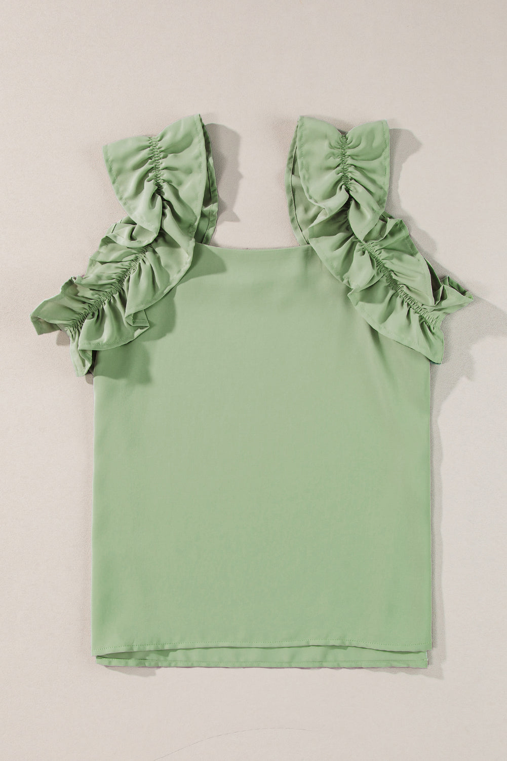 Ruffle Trim Sleeveless Blouse