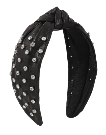 Leather and Rhinestone Headband