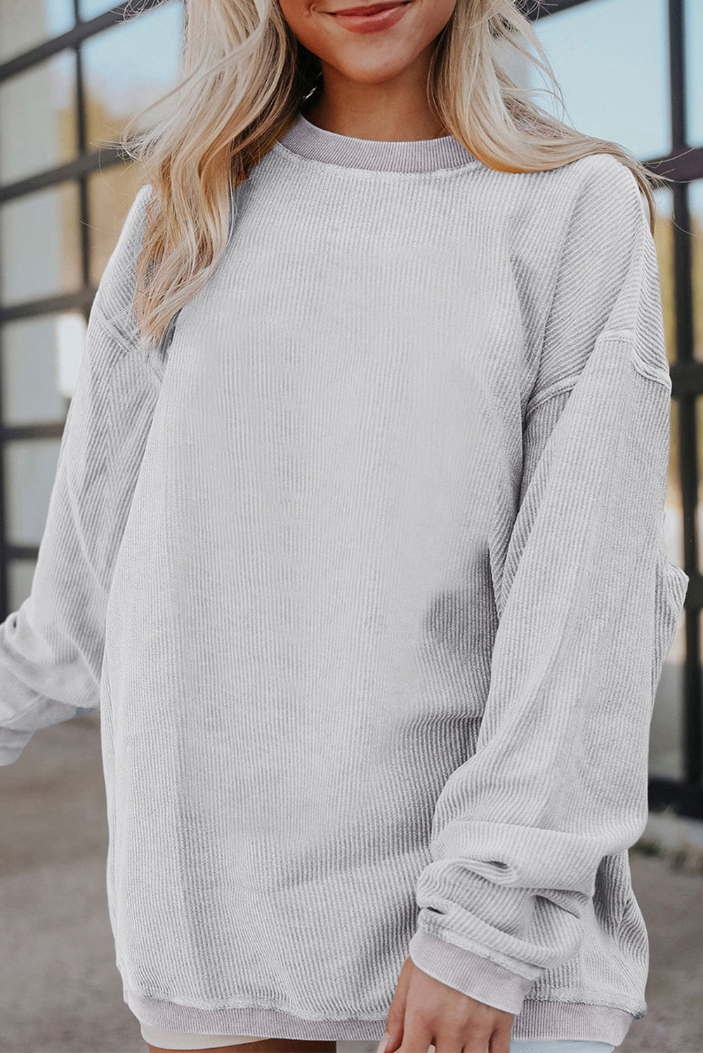 Ribbed Oversized Sweatshirt