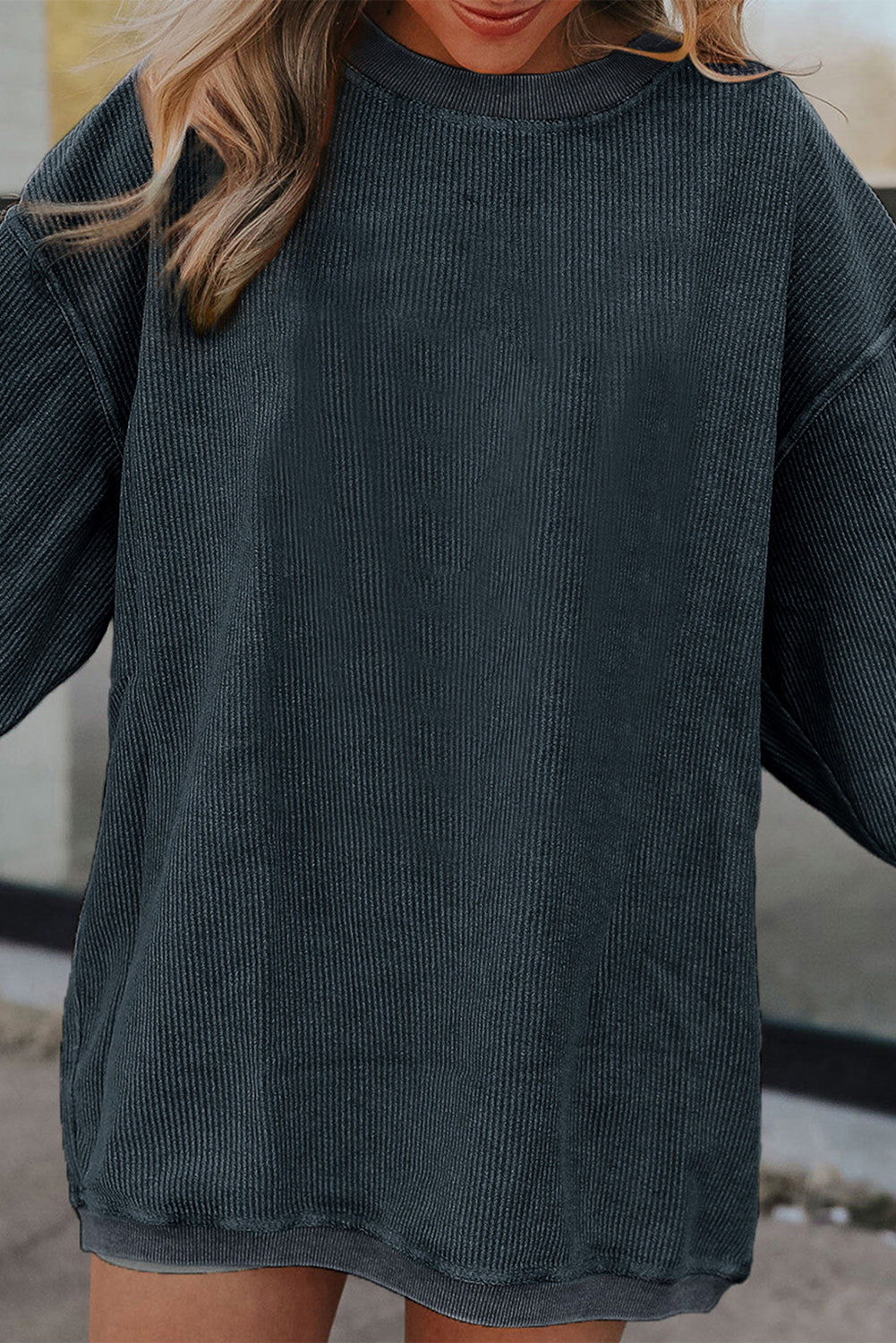 Ribbed Oversized Sweatshirt