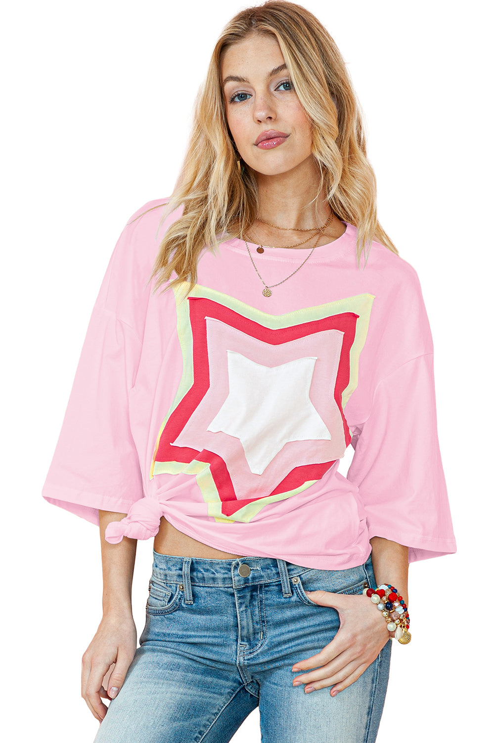 Star Half Sleeve Oversized Tee