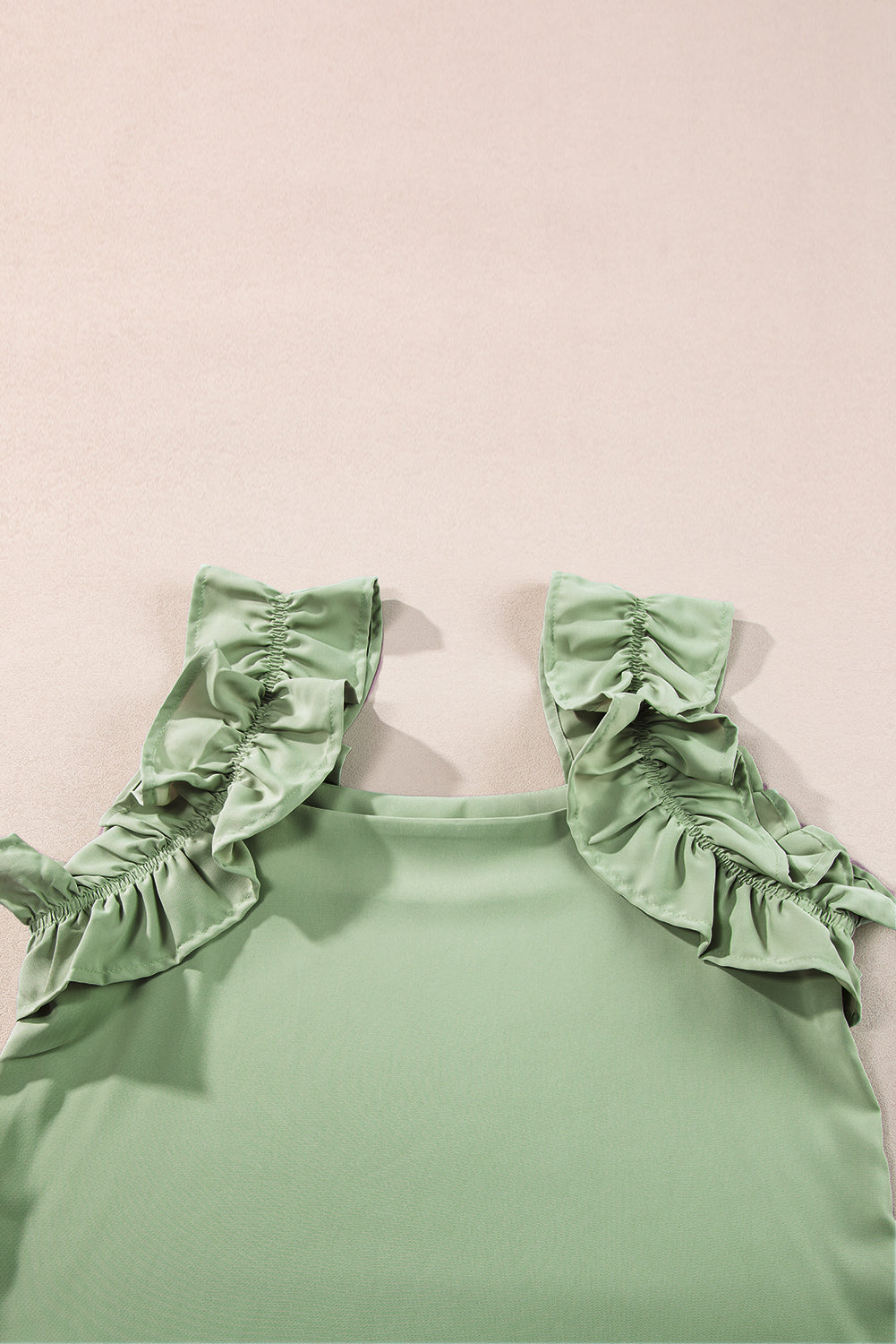 Ruffle Trim Sleeveless Blouse