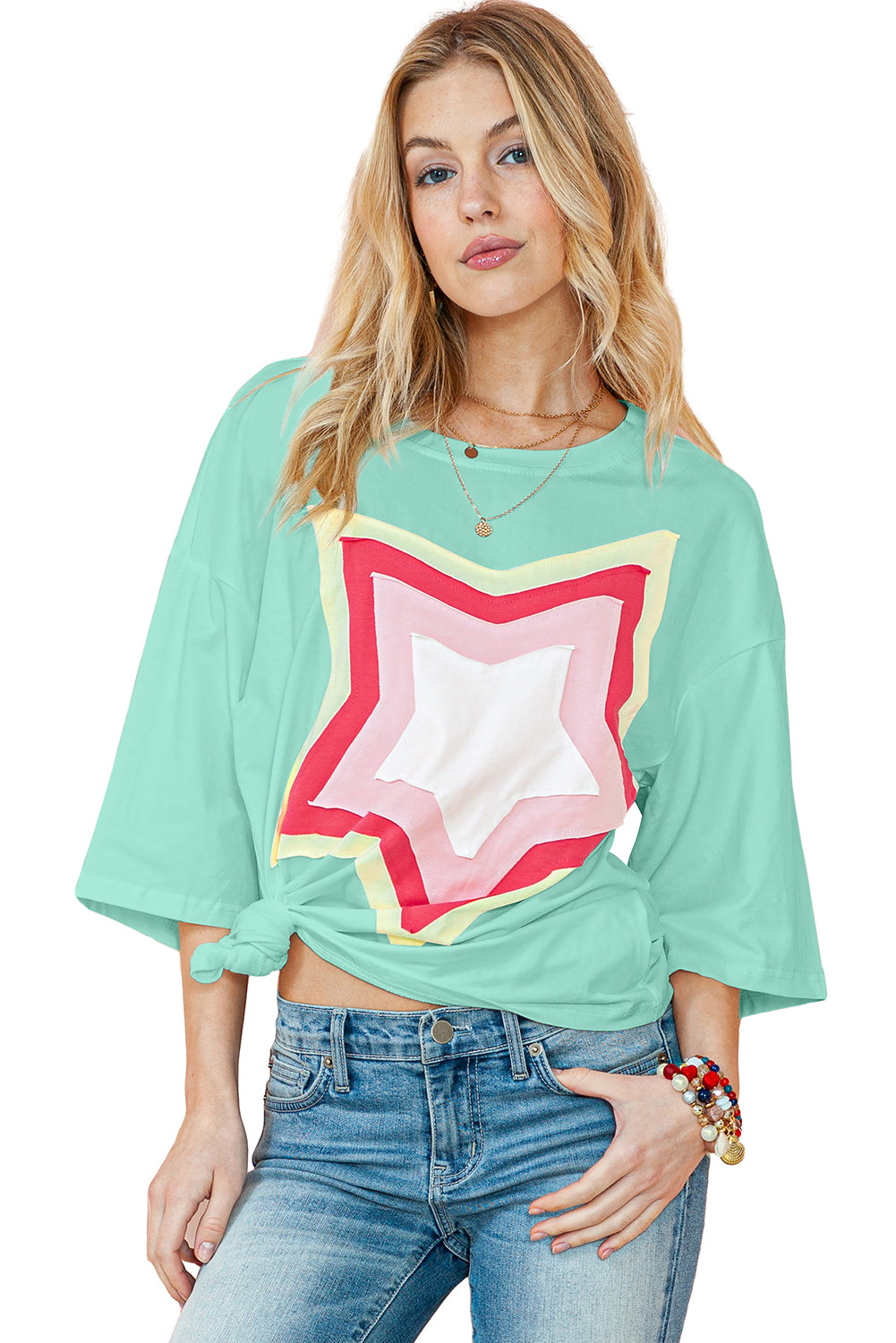 Star Half Sleeve Oversized Tee