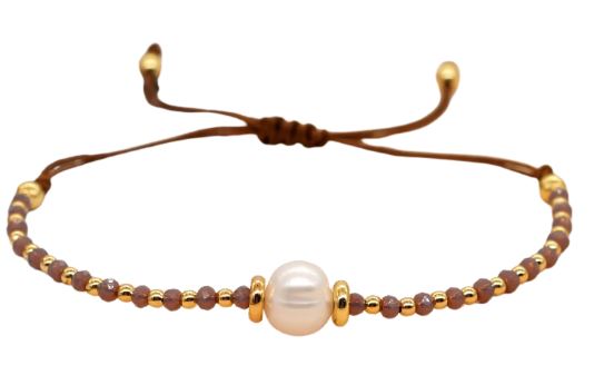 Adjustable Beaded Freshwater Pearl Bracelet