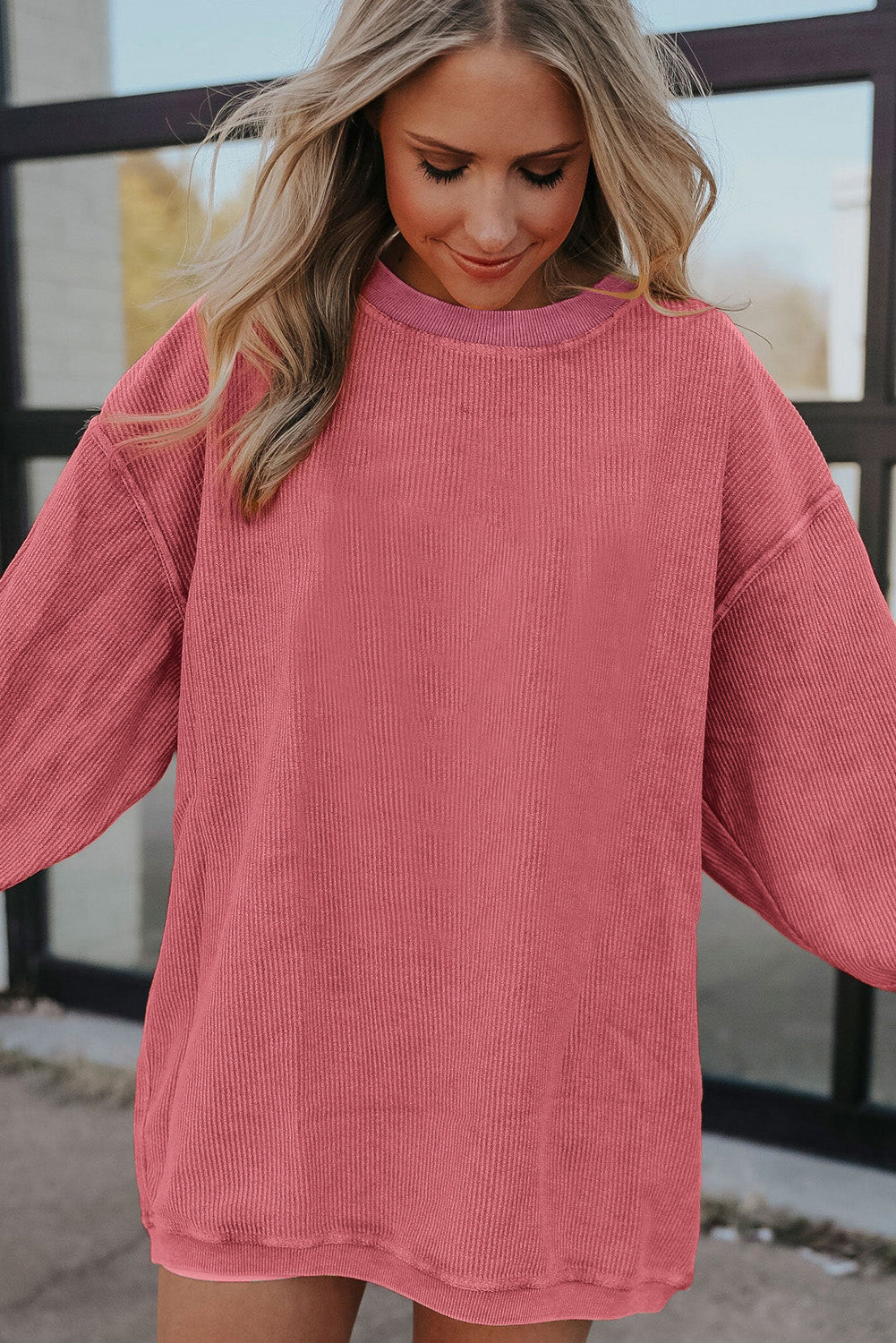 Ribbed Oversized Sweatshirt