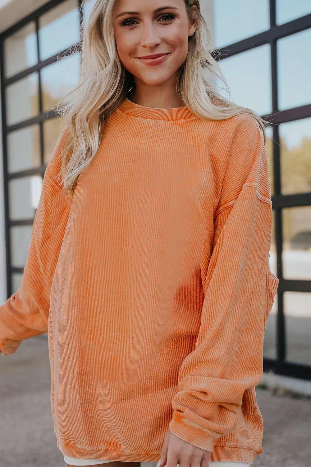 Ribbed Oversized Sweatshirt