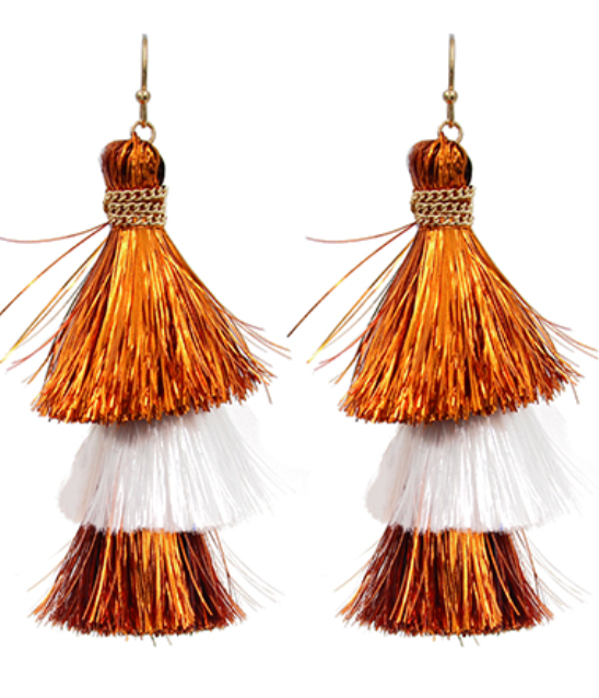 Tinsel Tiered Tassel Earrings