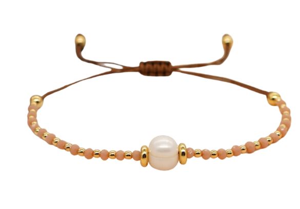 Adjustable Beaded Freshwater Pearl Bracelet