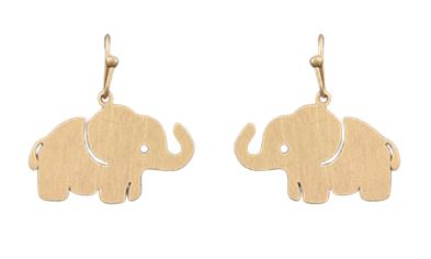 Scratched Elephant Earrings