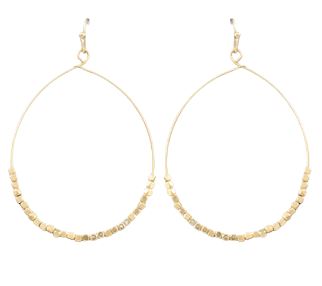 Gold Beaded Hoops