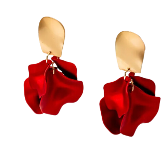 Metallic Color Coated Petal Earrings