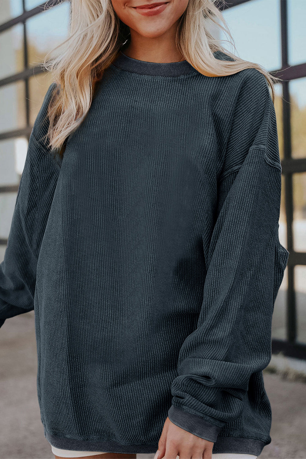 Ribbed Oversized Sweatshirt