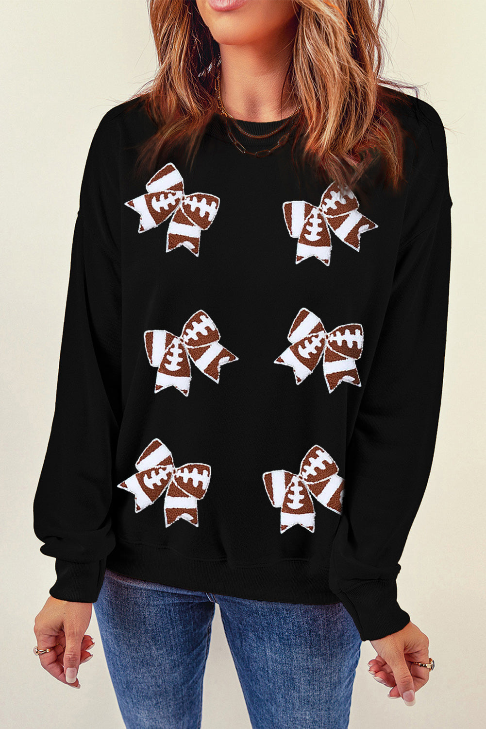 Football Bow Sweatshirt