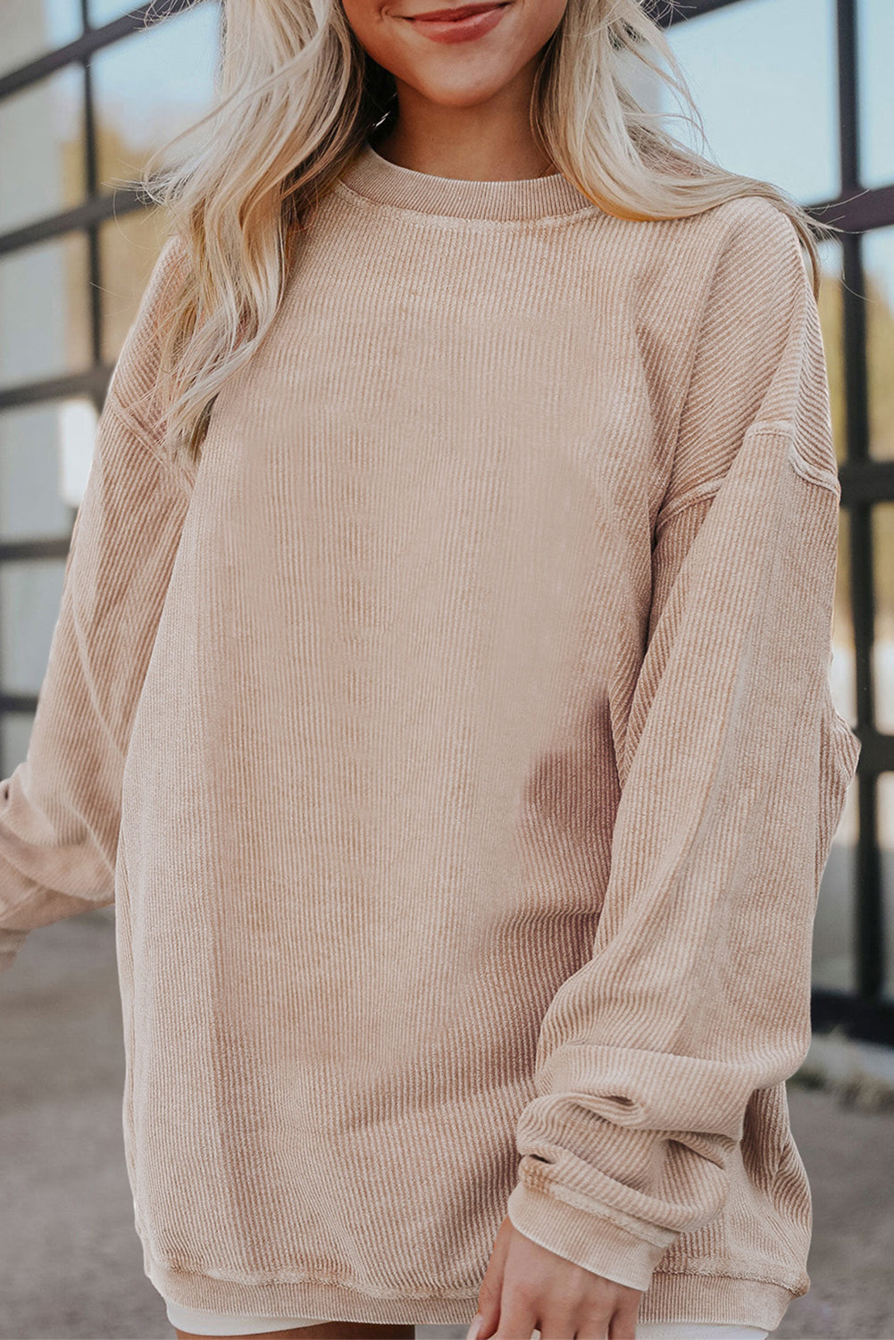 Ribbed Oversized Sweatshirt