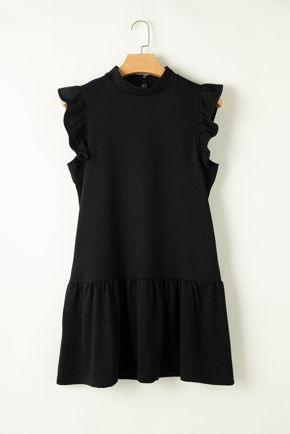 Ruffle Hem Mini Sweatshirt Dress