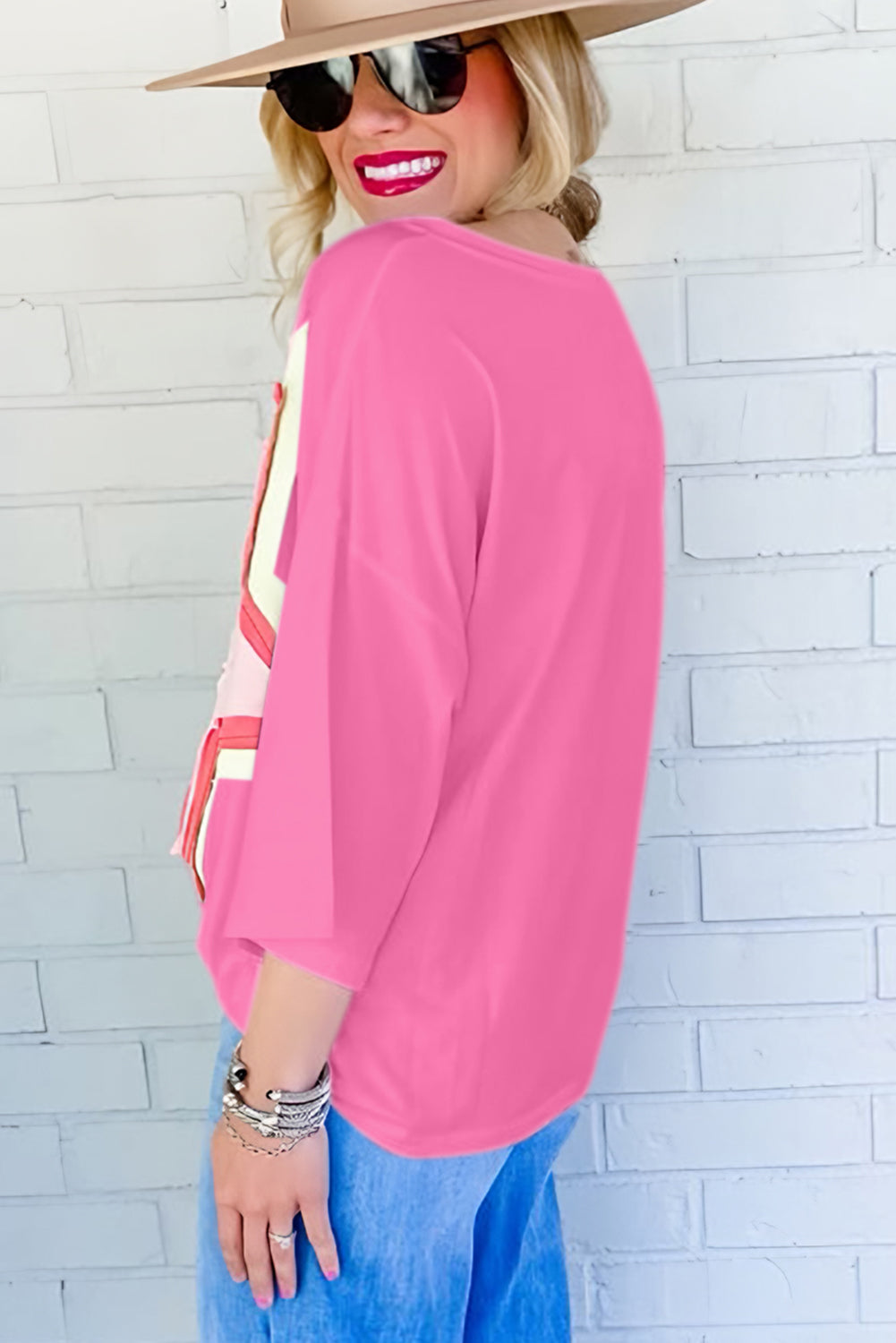 Star Half Sleeve Oversized Tee