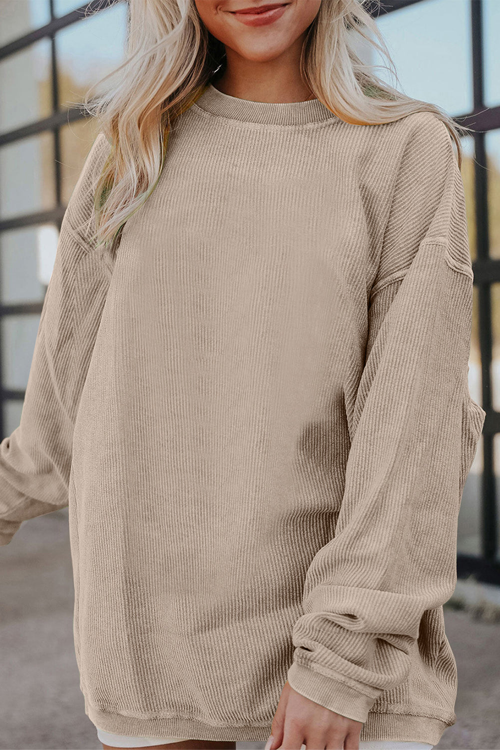 Ribbed Oversized Sweatshirt