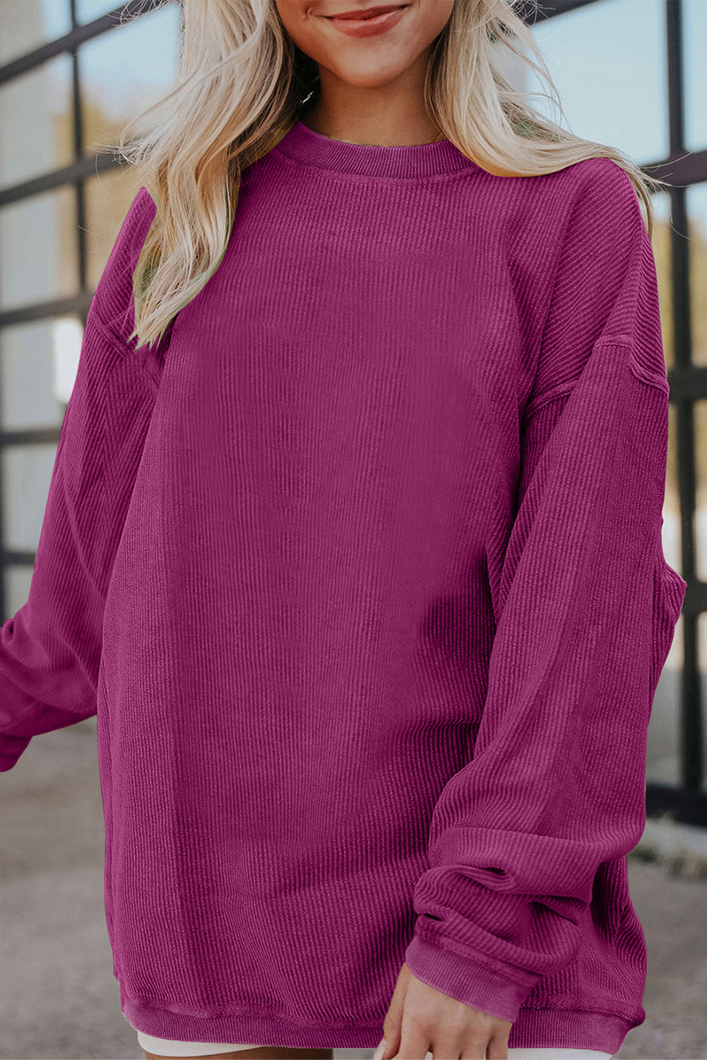 Ribbed Oversized Sweatshirt