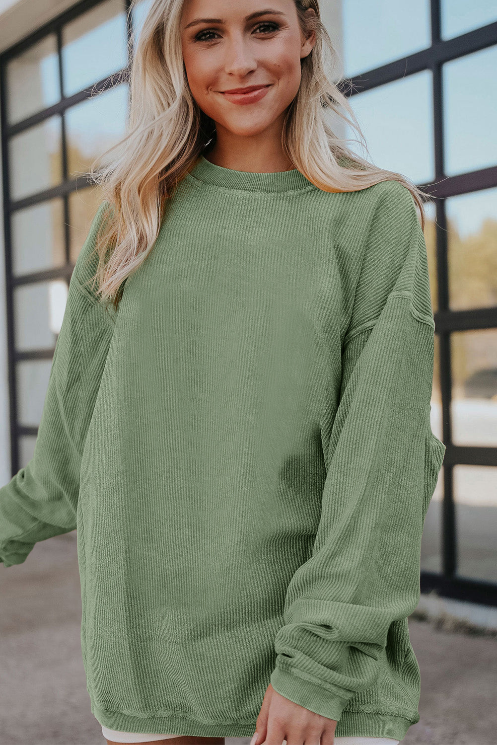 Ribbed Oversized Sweatshirt