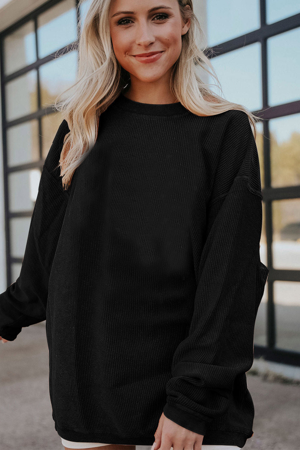 Ribbed Oversized Sweatshirt