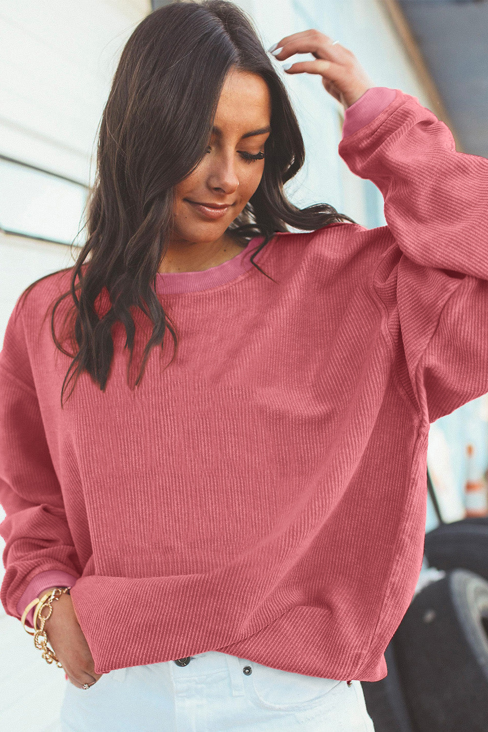 Ribbed Oversized Sweatshirt