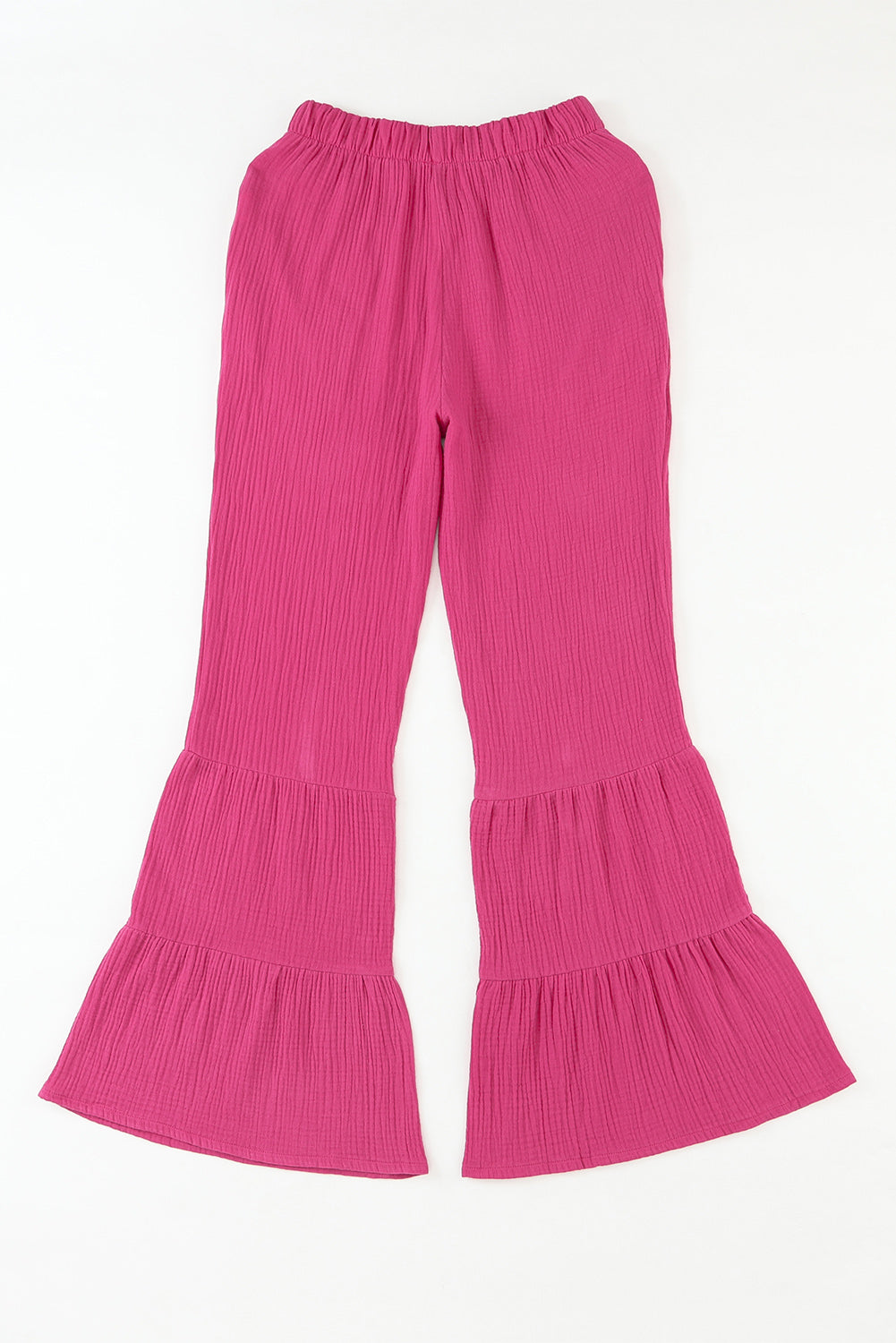 Cotton Ruffle Flare High Waisted Pants