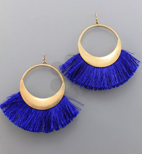 Fan Tassel Circle Earrings