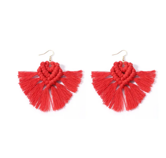 Bohemian Cotton Tassel Earrings