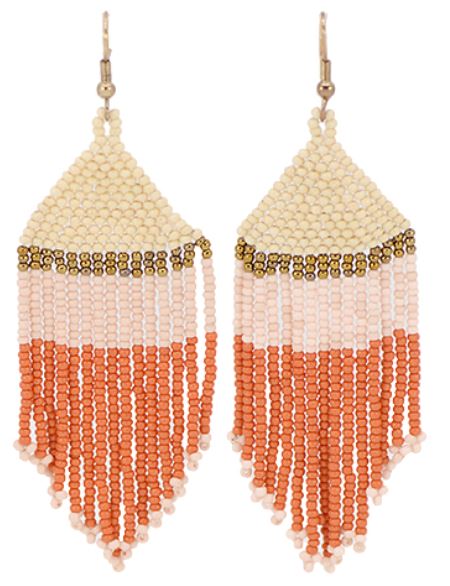 Seed Bead Tassel Earrings