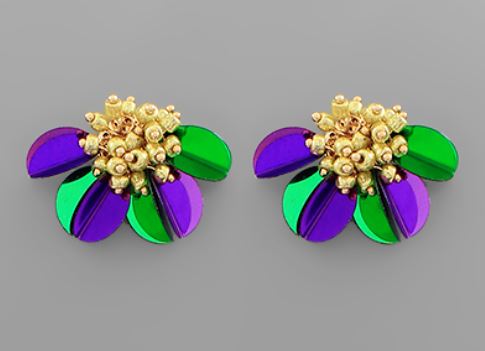 Mardi Gras Sequin Earrings