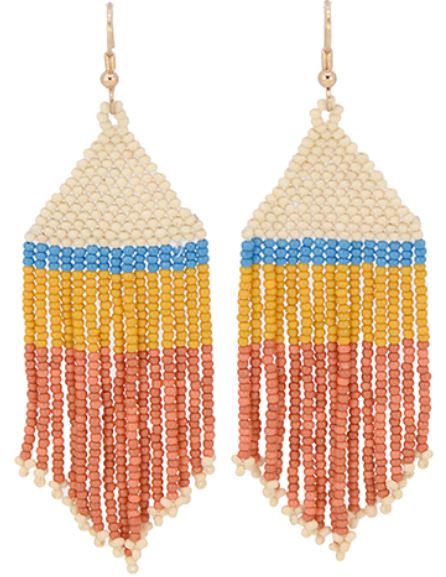 Seed Bead Tassel Earrings