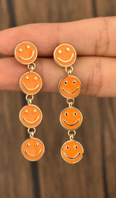 Smiley Face Drop Earrings