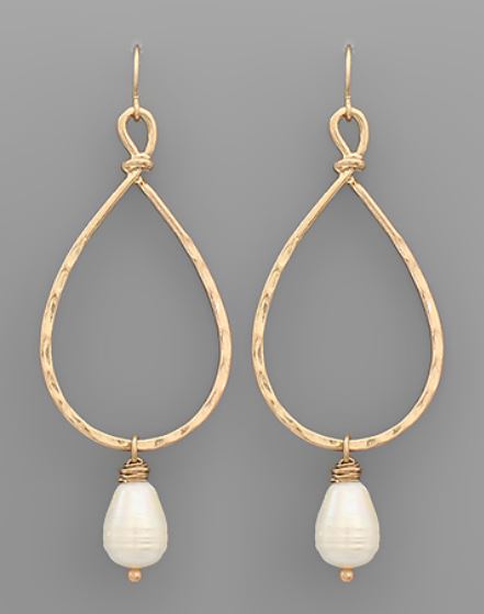 Freshwater Pearl Dangle Teardrop Earrings