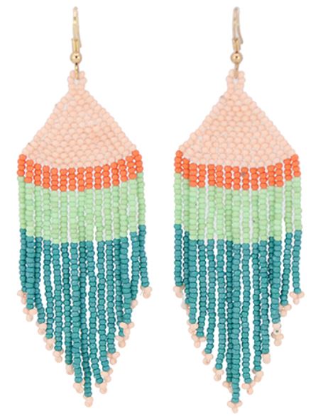 Seed Bead Tassel Earrings