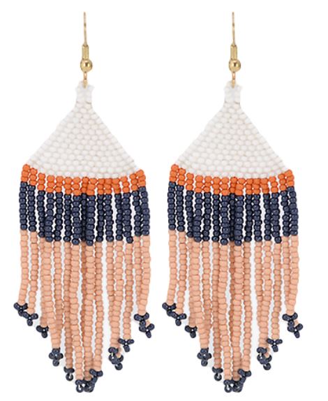 Seed Bead Tassel Earrings