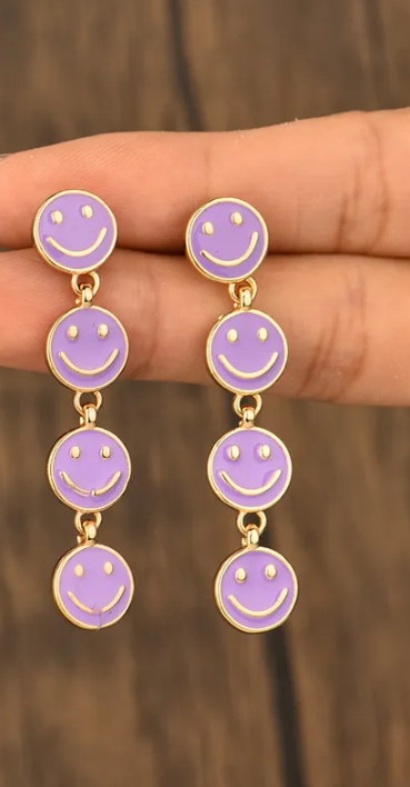 Smiley Face Drop Earrings
