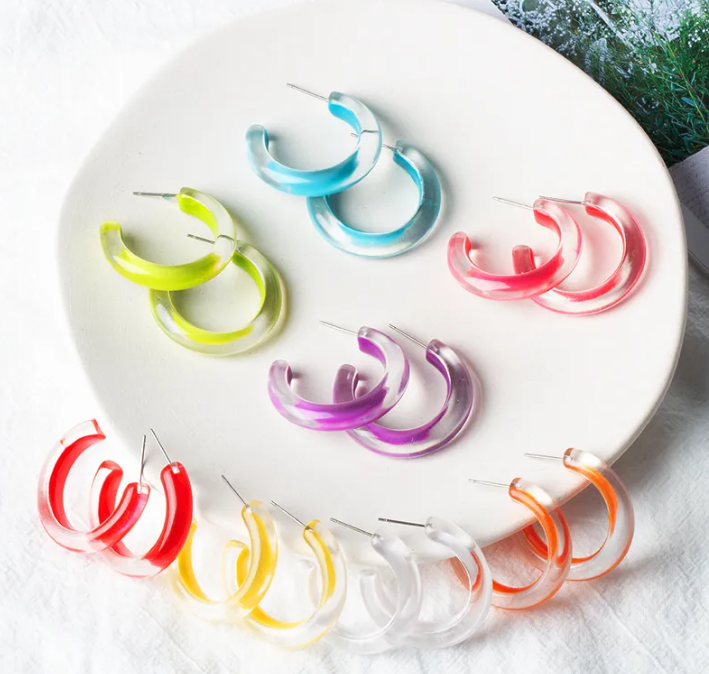 Retro Candy C Acrylic Earrings