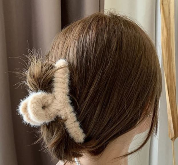 Fuzzy Hair Clip Solid