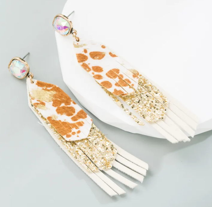 Leopard Glass Earrings