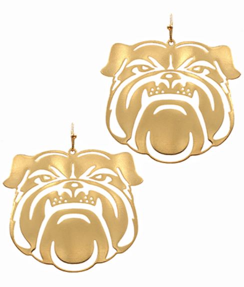 Bulldog Head Filigree Earrings