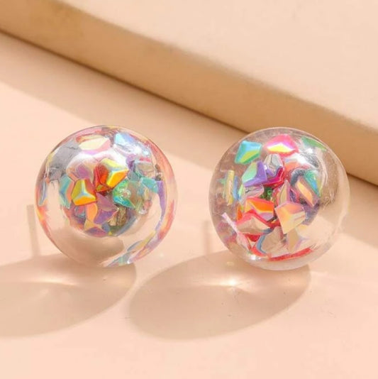 Party Ball Acrylic Stud Earrings