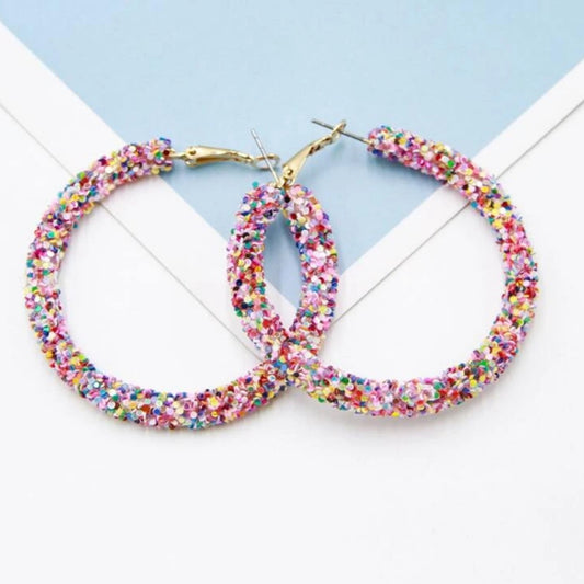 Glitter & Jelly Hoop Earrings