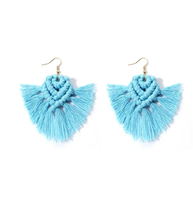 Bohemian Cotton Tassel Earrings