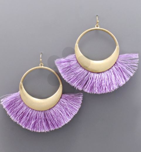 Fan Tassel Circle Earrings