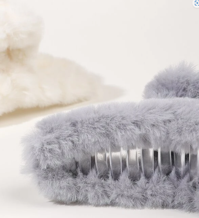 Fuzzy Hair Clip Solid