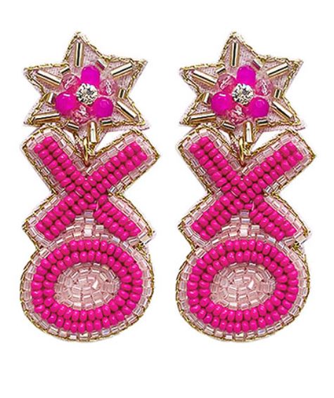 Valentine Beaded XO Earrings