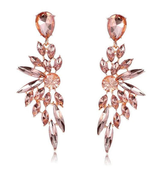 Rhinestone Geometric Drop Earrings