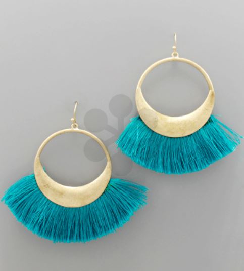 Fan Tassel Circle Earrings