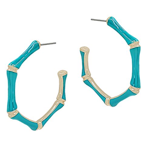 Hexagon Epoxy Bamboo Hoops