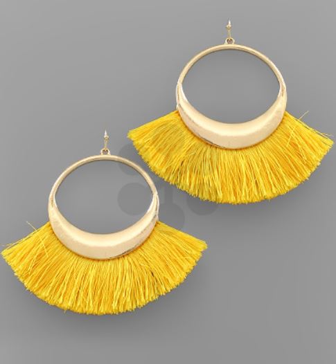 Fan Tassel Circle Earrings